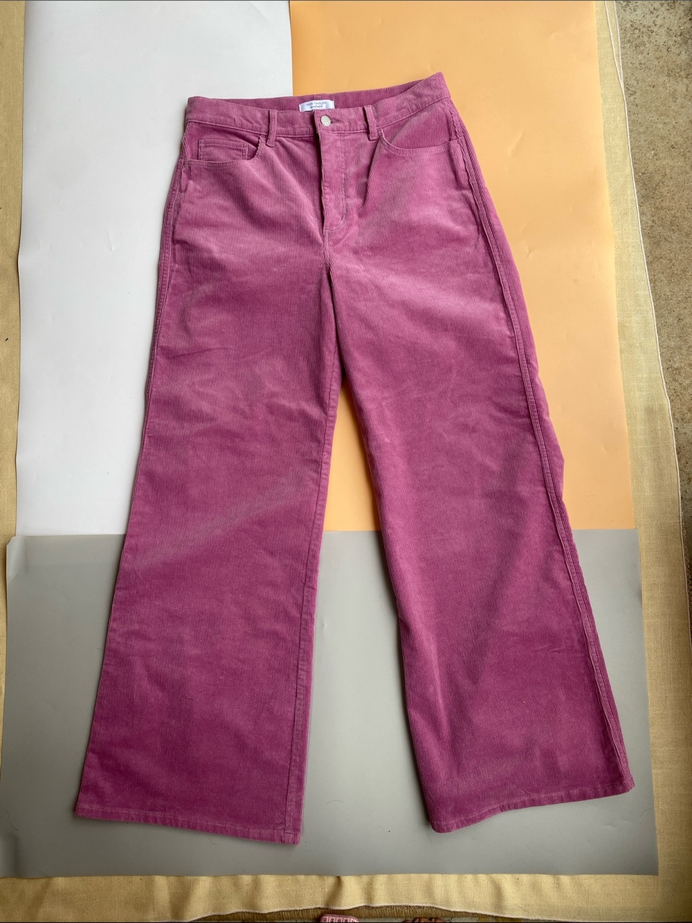 Ann Taylor Wide-Leg Corduroy Pants in Berry Pink